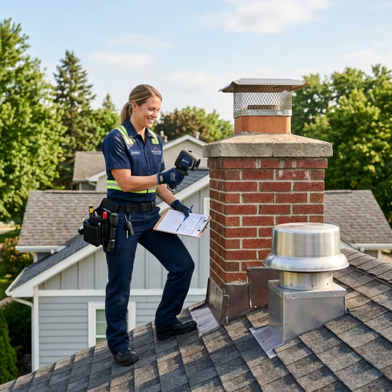 Technician inspecting a Rippleside roof cavity and ductwork for a dead bird